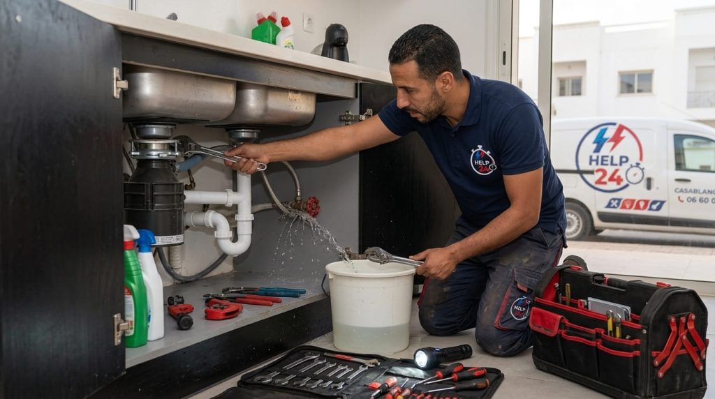 Urgence plombier Casablanca - Recherche de fuite d'eau et dépannage express par Help24
